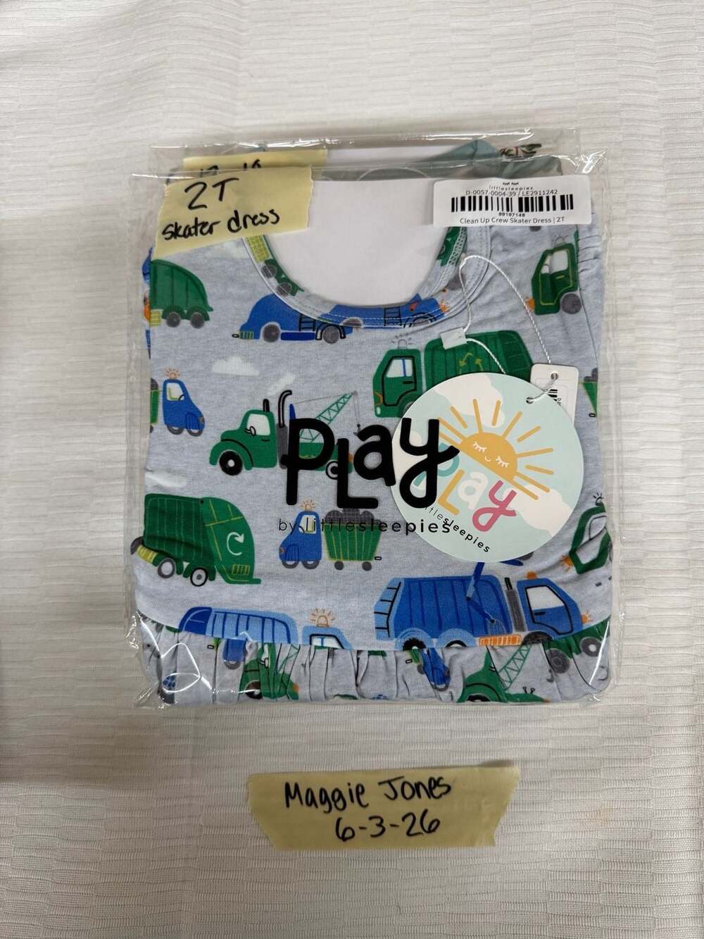 Little Sleepies Clean Up Crew Bamboo Skater Dress Size 2T